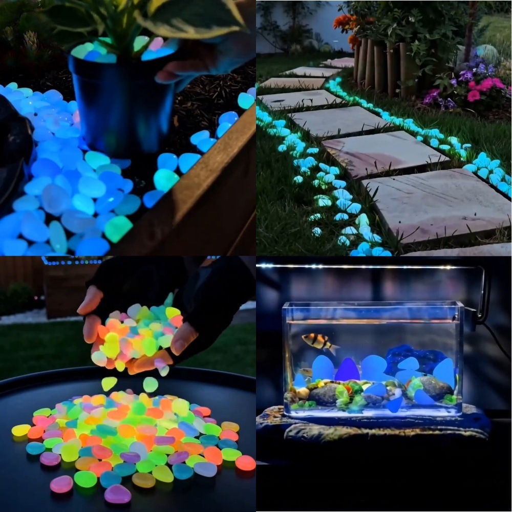 Aquarium Plant - Piedras luminosas coloridas que brillan en